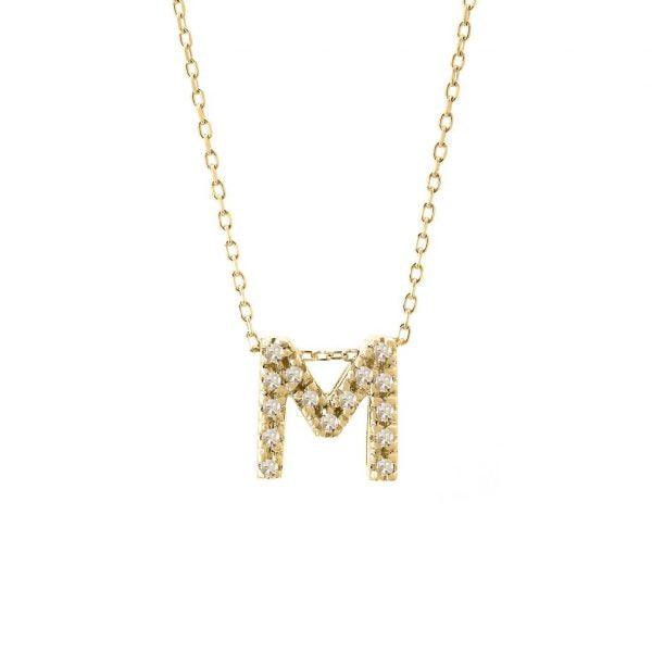 All Diamond Letter Charm Necklace: A-Z - Image 27