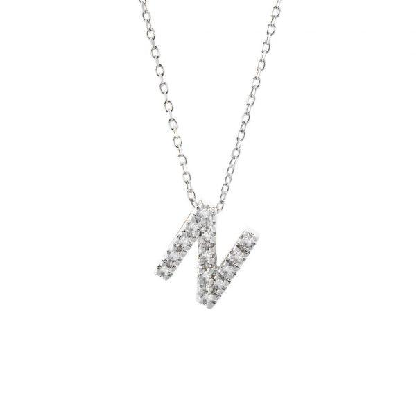 All Diamond Letter Charm Necklace: A-Z - Image 28