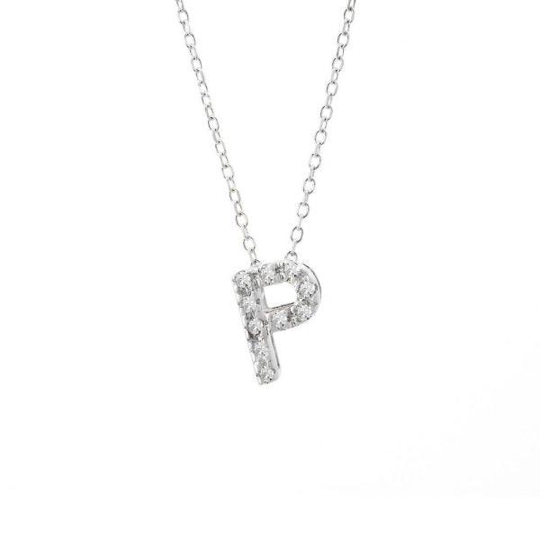 All Diamond Letter Charm Necklace: A-Z - Image 32