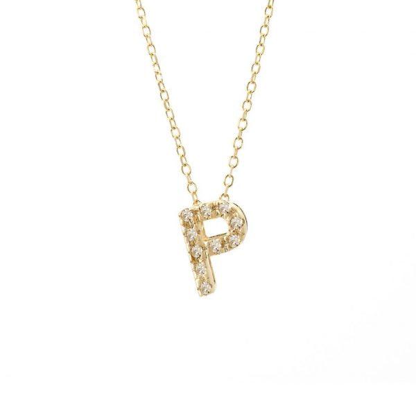 All Diamond Letter Charm Necklace: A-Z - Image 33