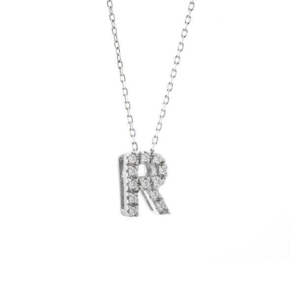 All Diamond Letter Charm Necklace: A-Z - Image 36