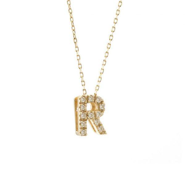 All Diamond Letter Charm Necklace: A-Z - Image 37