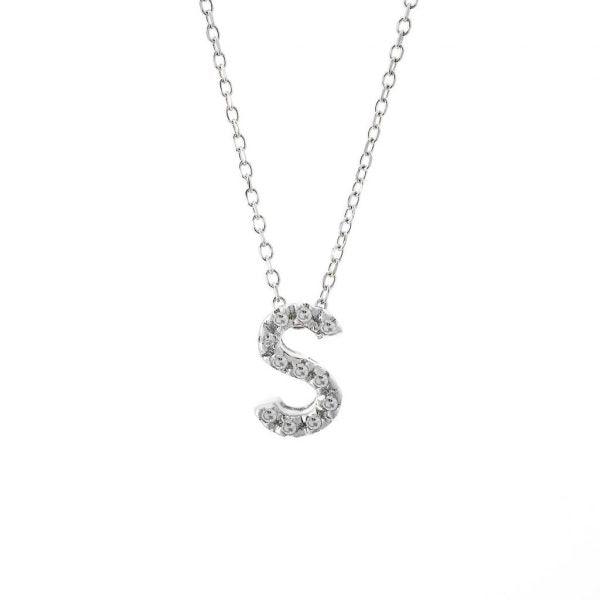 All Diamond Letter Charm Necklace: A-Z - Image 38