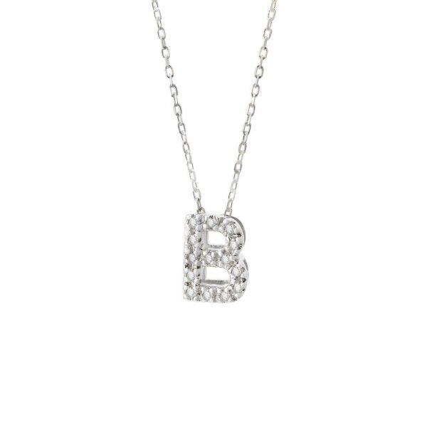 All Diamond Letter Charm Necklace: A-Z - Image 4
