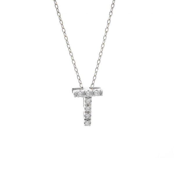 All Diamond Letter Charm Necklace: A-Z - Image 40