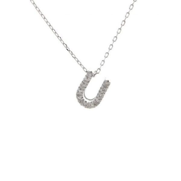 All Diamond Letter Charm Necklace: A-Z - Image 42