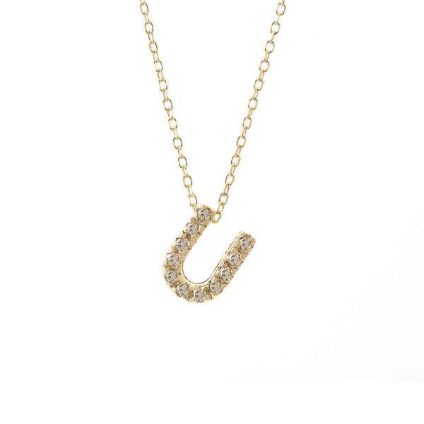 All Diamond Letter Charm Necklace: A-Z - Image 43