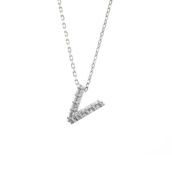 All Diamond Letter Charm Necklace: A-Z - Image 44