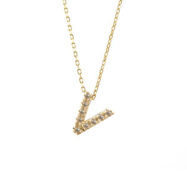 All Diamond Letter Charm Necklace: A-Z - Image 45