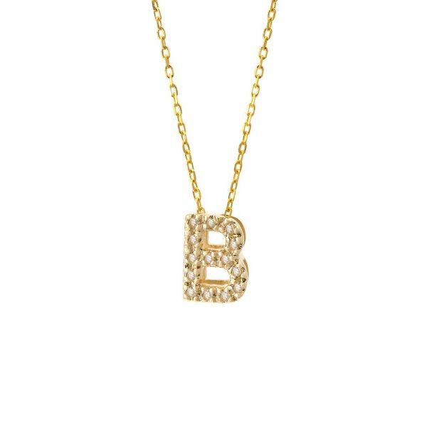 All Diamond Letter Charm Necklace: A-Z - Image 5