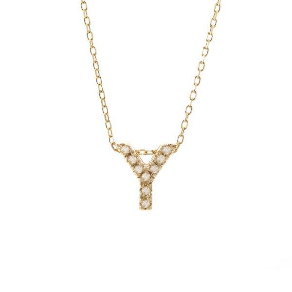 All Diamond Letter Charm Necklace: A-Z - Image 51