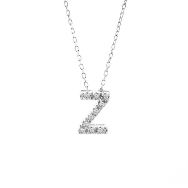 All Diamond Letter Charm Necklace: A-Z - Image 52