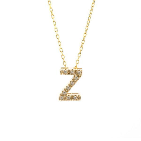 All Diamond Letter Charm Necklace: A-Z - Image 53