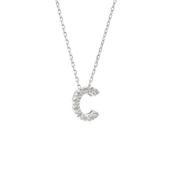 All Diamond Letter Charm Necklace: A-Z - Image 6