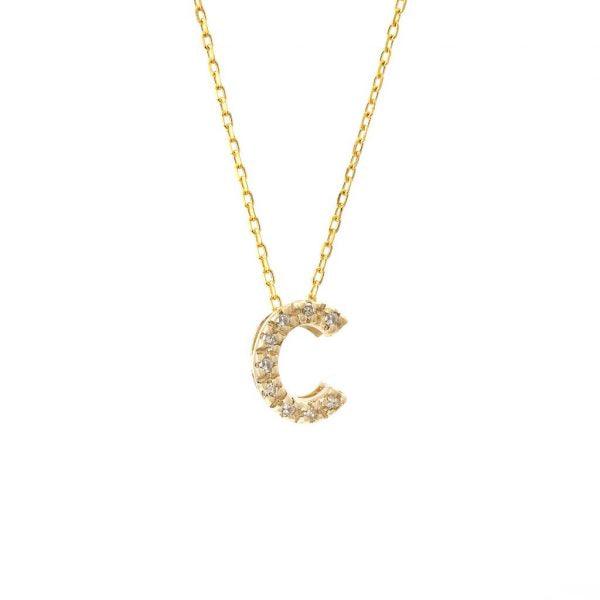 All Diamond Letter Charm Necklace: A-Z - Image 7