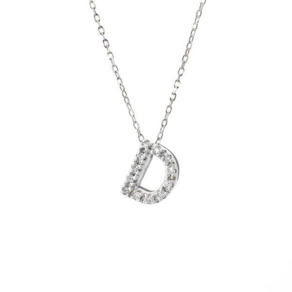 All Diamond Letter Charm Necklace: A-Z - Image 8
