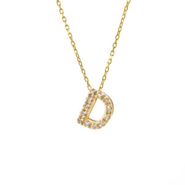 All Diamond Letter Charm Necklace: A-Z - Image 9
