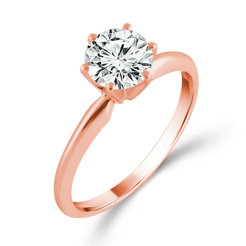 Luminous Solitaire - 14K Gold 1 CT Round Diamond Ring - Image 3