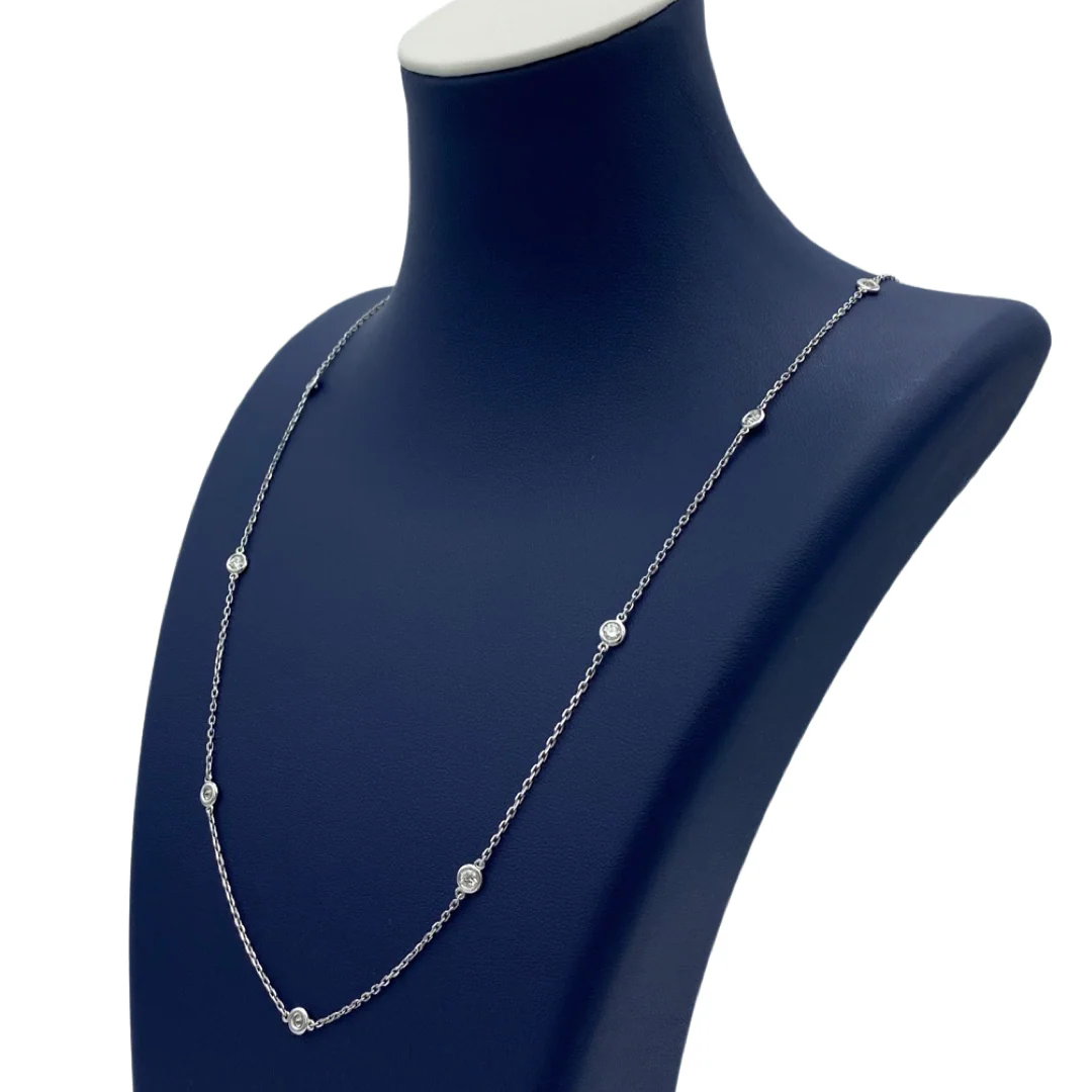 Women's Sterling Silver Necklace with Stones - Image 3