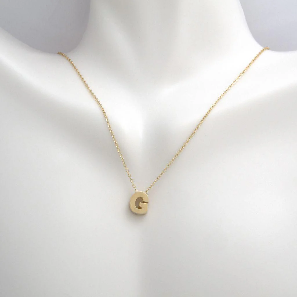 All Gold Letter Charm Necklace: A-Z - Image 13