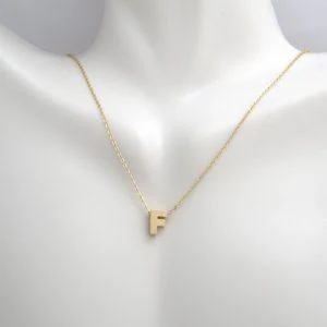 All Gold Letter Charm Necklace: A-Z - Image 14