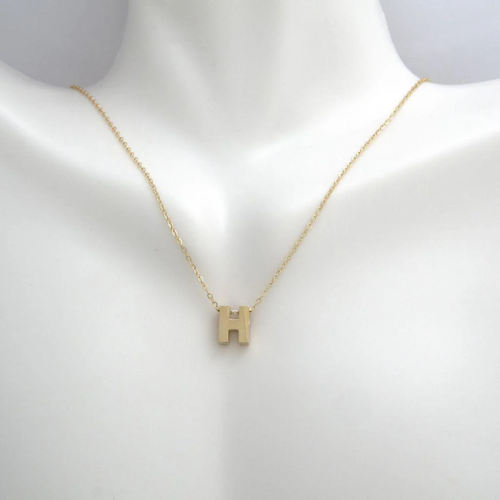 All Gold Letter Charm Necklace: A-Z - Image 16