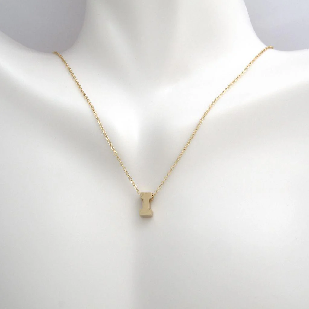 All Gold Letter Charm Necklace: A-Z - Image 18