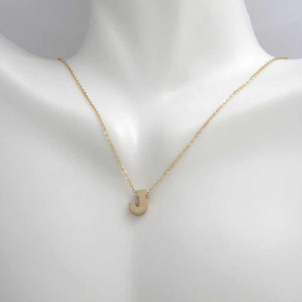 All Gold Letter Charm Necklace: A-Z - Image 20