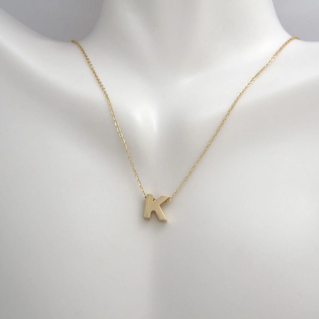 All Gold Letter Charm Necklace: A-Z - Image 22