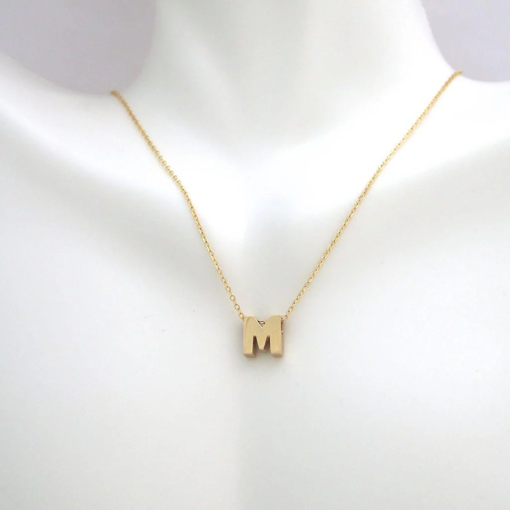 All Gold Letter Charm Necklace: A-Z - Image 25