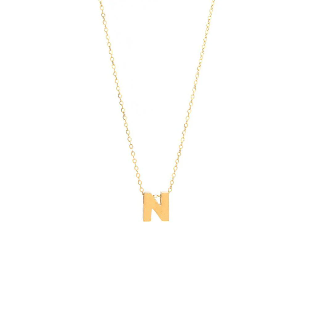 All Gold Letter Charm Necklace: A-Z - Image 26