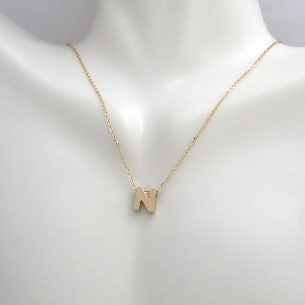 All Gold Letter Charm Necklace: A-Z - Image 27