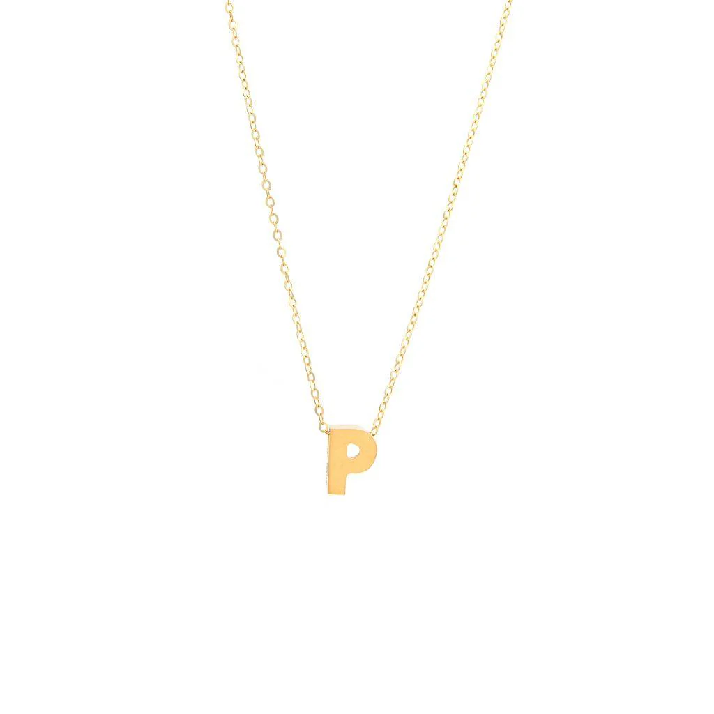 All Gold Letter Charm Necklace: A-Z - Image 30