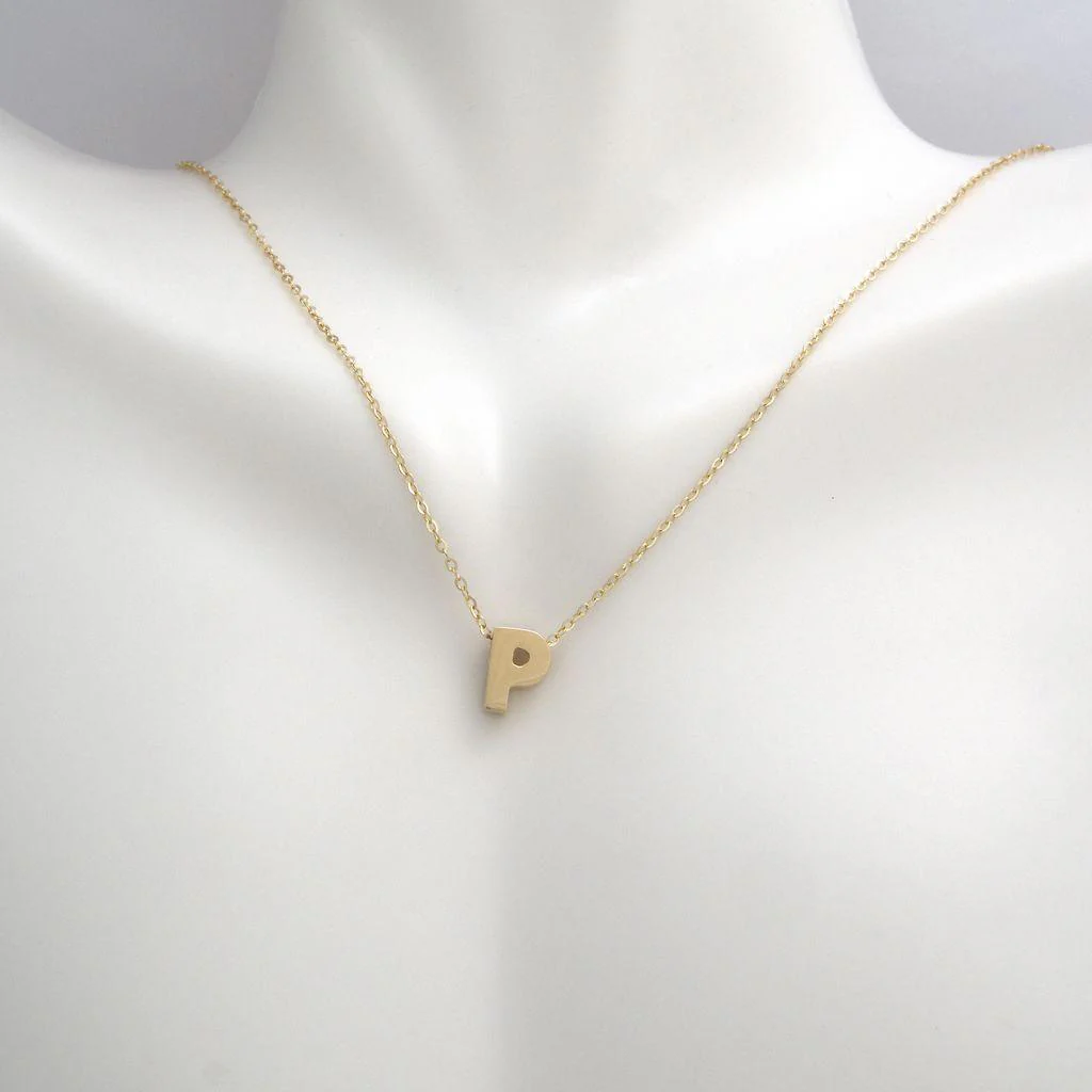 All Gold Letter Charm Necklace: A-Z - Image 31