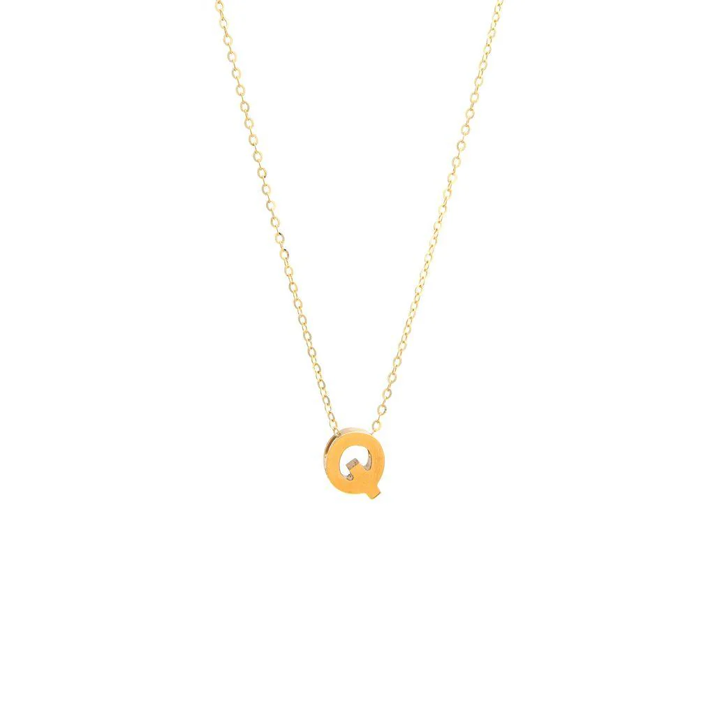All Gold Letter Charm Necklace: A-Z - Image 32