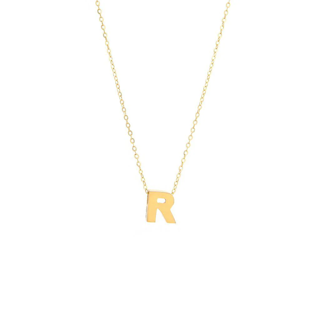 All Gold Letter Charm Necklace: A-Z - Image 34