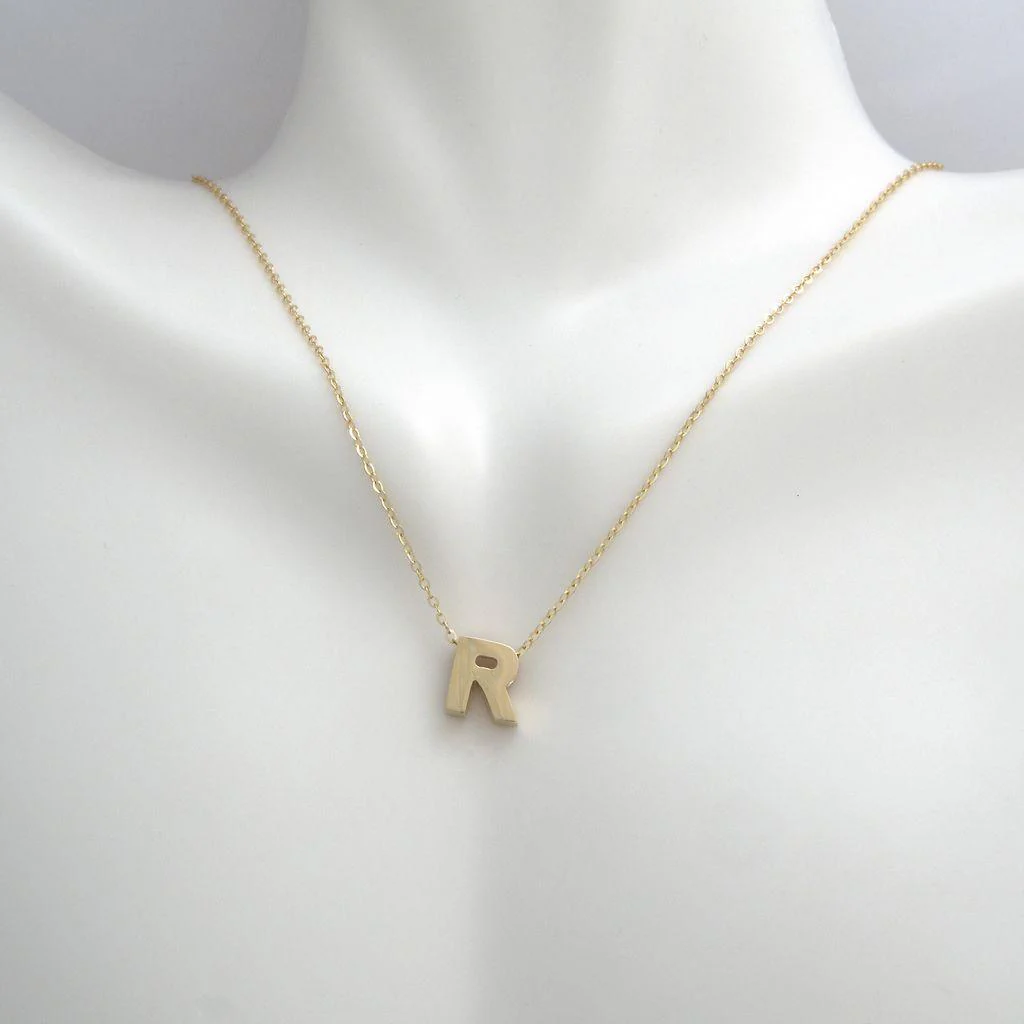 All Gold Letter Charm Necklace: A-Z - Image 35