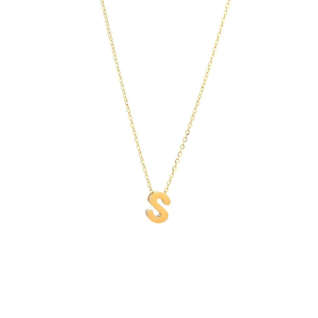 All Gold Letter Charm Necklace: A-Z - Image 36