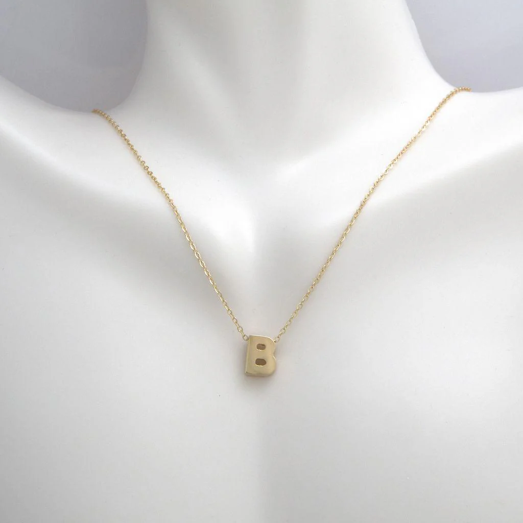 All Gold Letter Charm Necklace: A-Z - Image 4