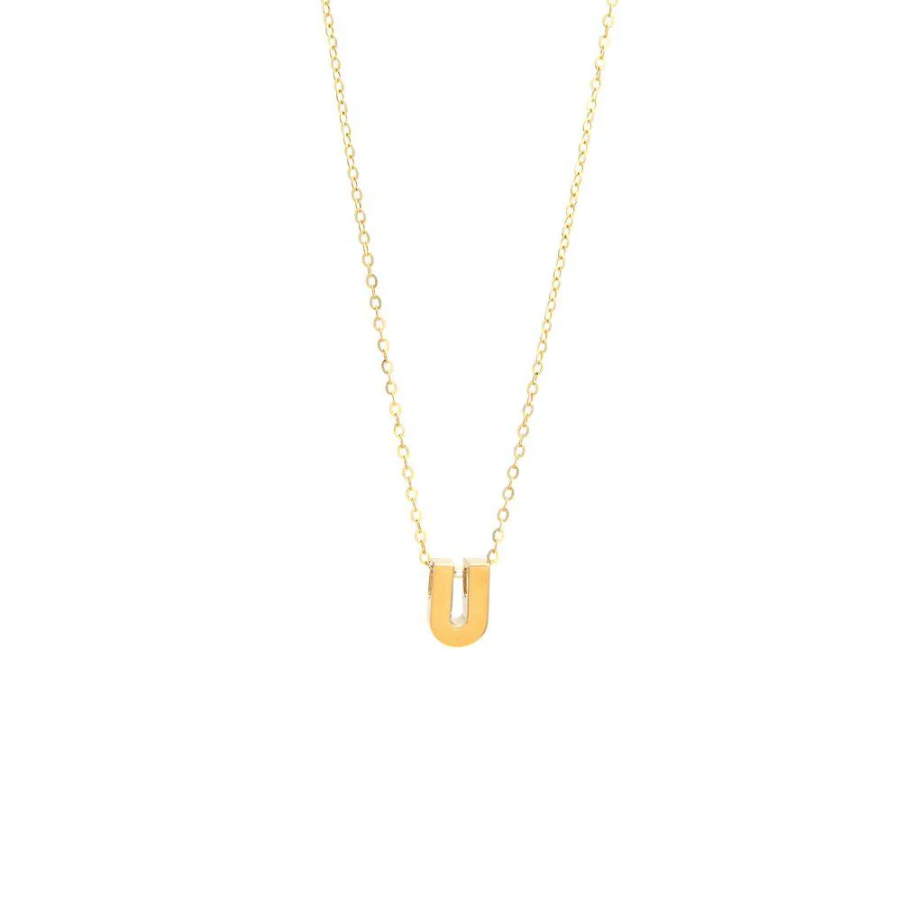 All Gold Letter Charm Necklace: A-Z - Image 40