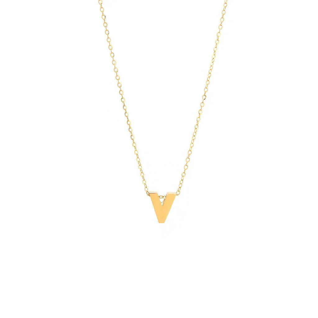 All Gold Letter Charm Necklace: A-Z - Image 42