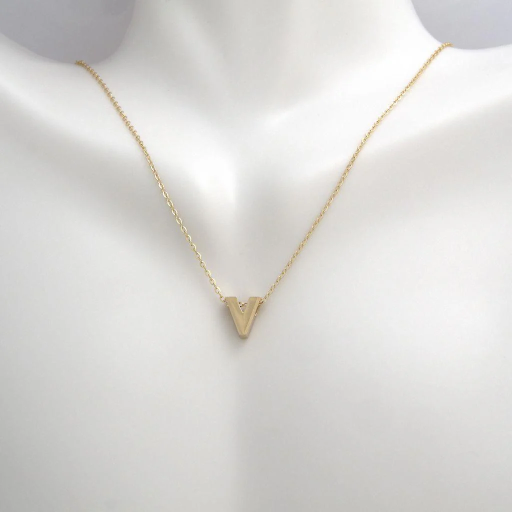 All Gold Letter Charm Necklace: A-Z - Image 43