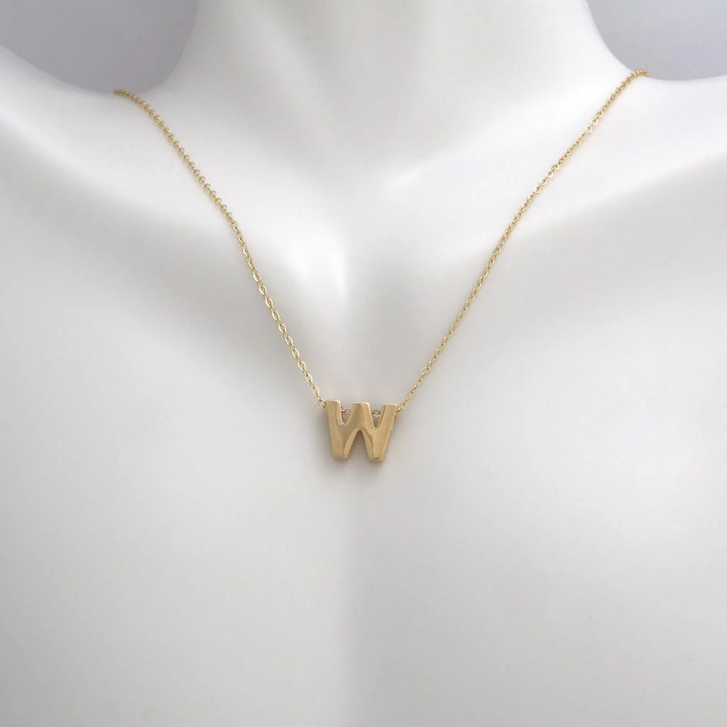 All Gold Letter Charm Necklace: A-Z - Image 45