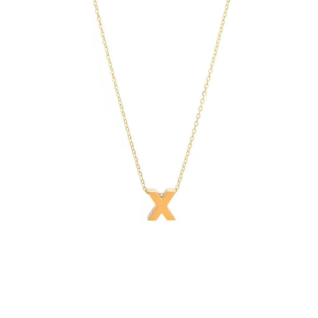 All Gold Letter Charm Necklace: A-Z - Image 46