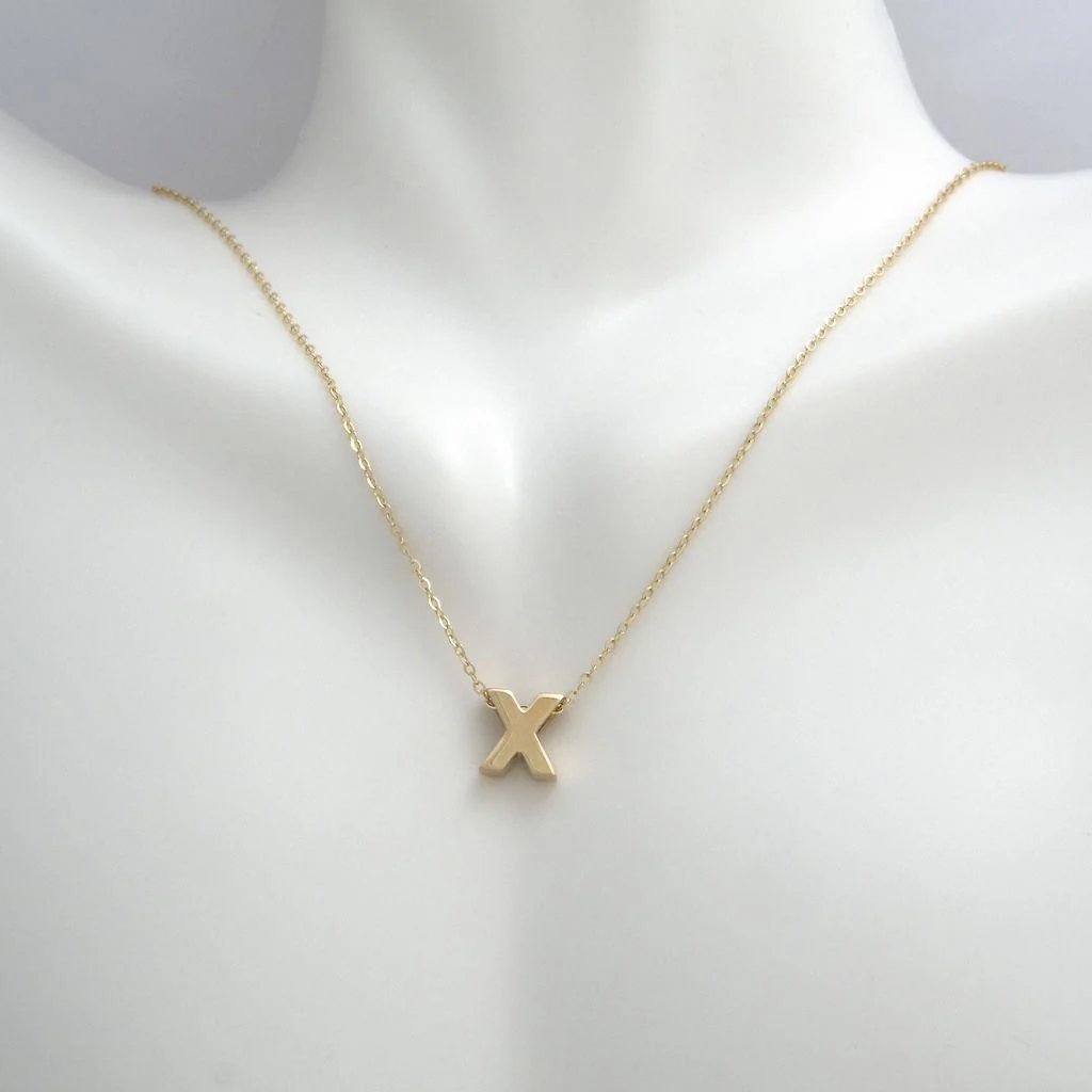 All Gold Letter Charm Necklace: A-Z - Image 47