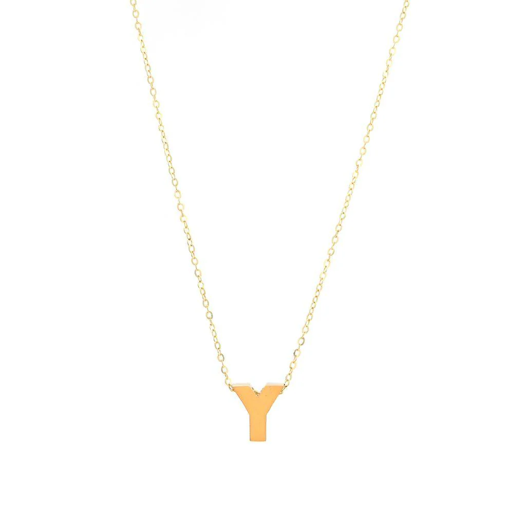 All Gold Letter Charm Necklace: A-Z - Image 48