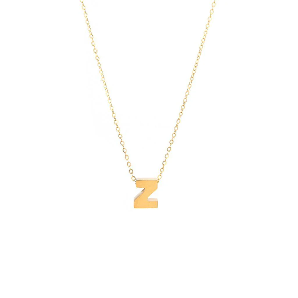 All Gold Letter Charm Necklace: A-Z - Image 49