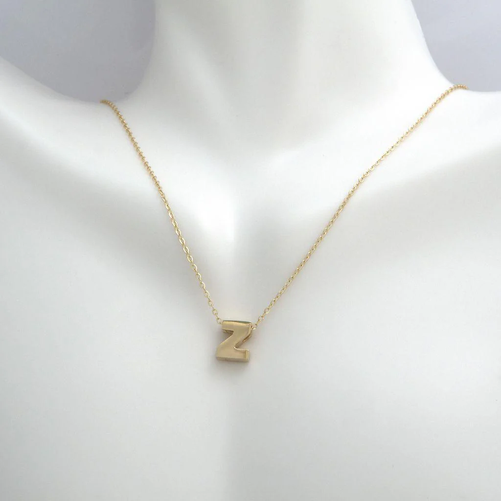 All Gold Letter Charm Necklace: A-Z - Image 50