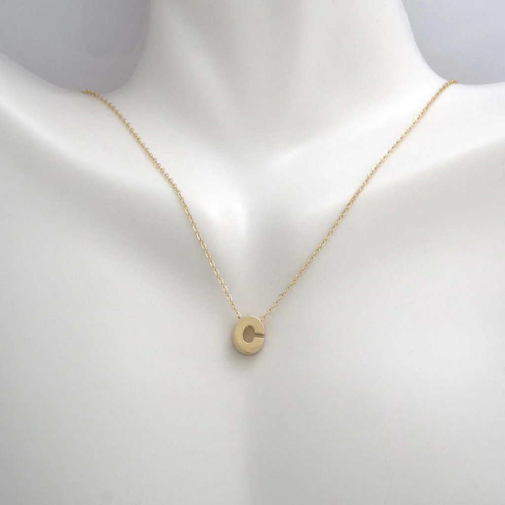 All Gold Letter Charm Necklace: A-Z - Image 6