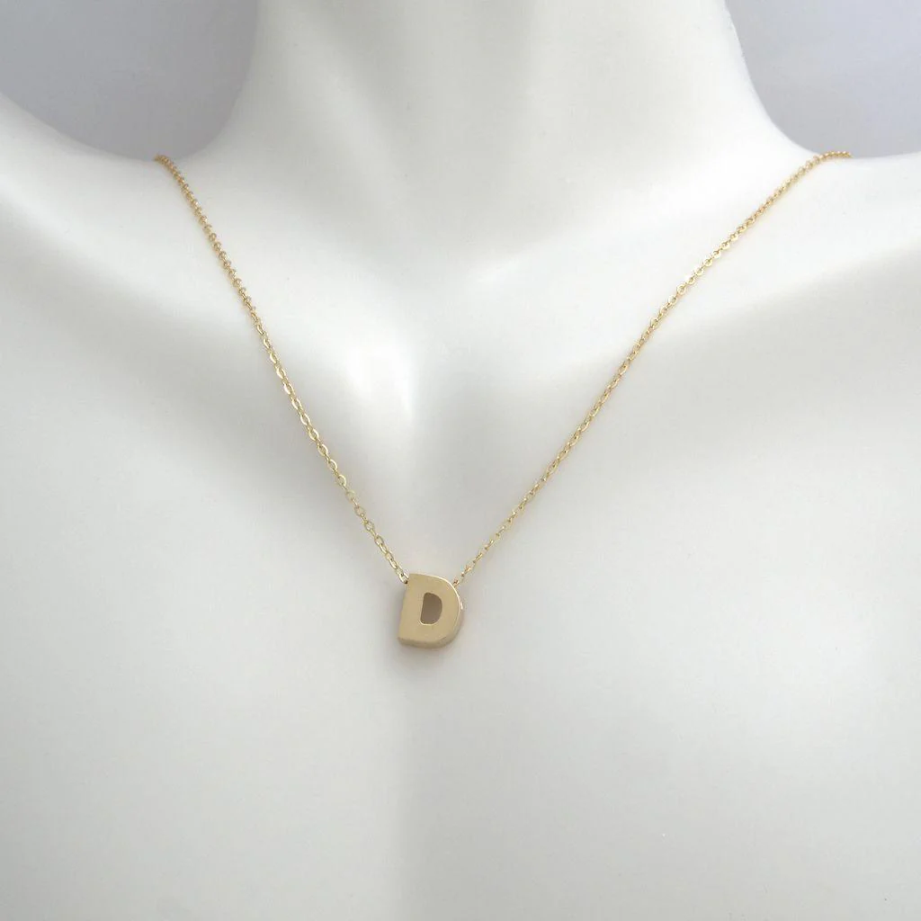All Gold Letter Charm Necklace: A-Z - Image 8